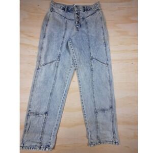 Cello Womens Light Wash High Rise Button Fly Paneled Straight Leg Jeans Size 9